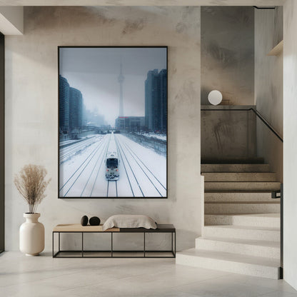 Impression sur toile « Train et tempête »