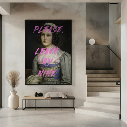 Art mural S'il vous plaît, partez avant neuf heures