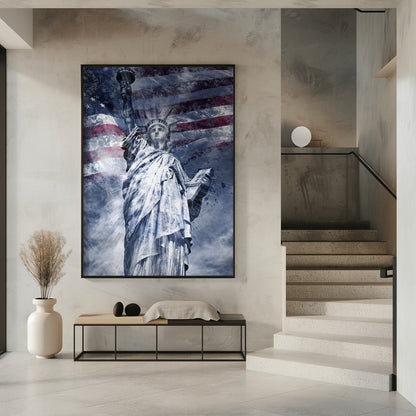 Décor mural Art moderne STATUE DE LA LIBERTÉ | bleu