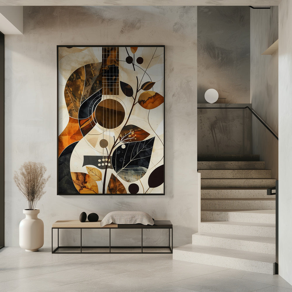 Collage guitare musicale (1) Impression sur toile
