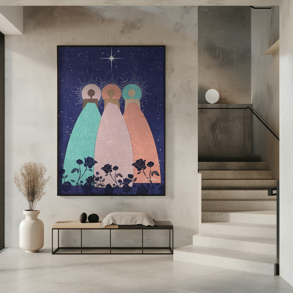 Décoration murale toile imprimée « Trois Esprits Guides »