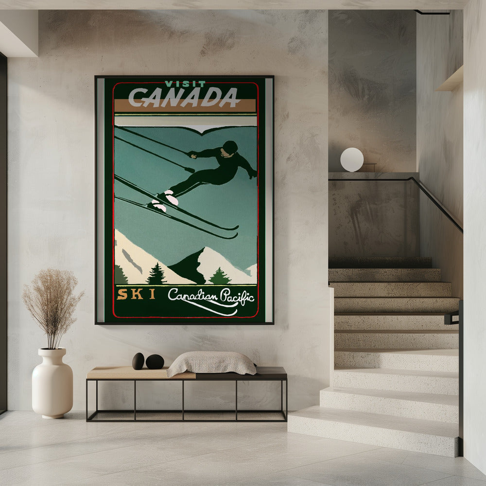 Décoration murale Tourisme d'hiver : Affiche vintage Ski Canada