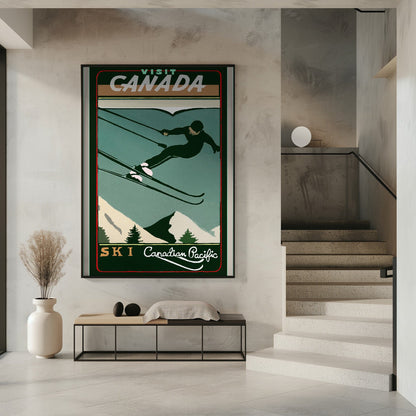 Décoration murale Tourisme d'hiver : Affiche vintage Ski Canada