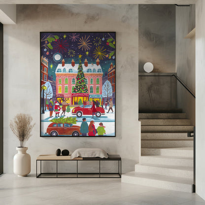 Tableau sur toile Noël en ville