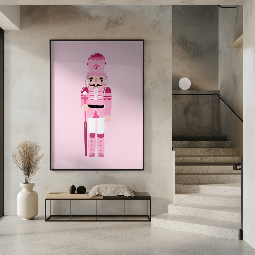 Décoration murale Casse-Noisette rose sur toile