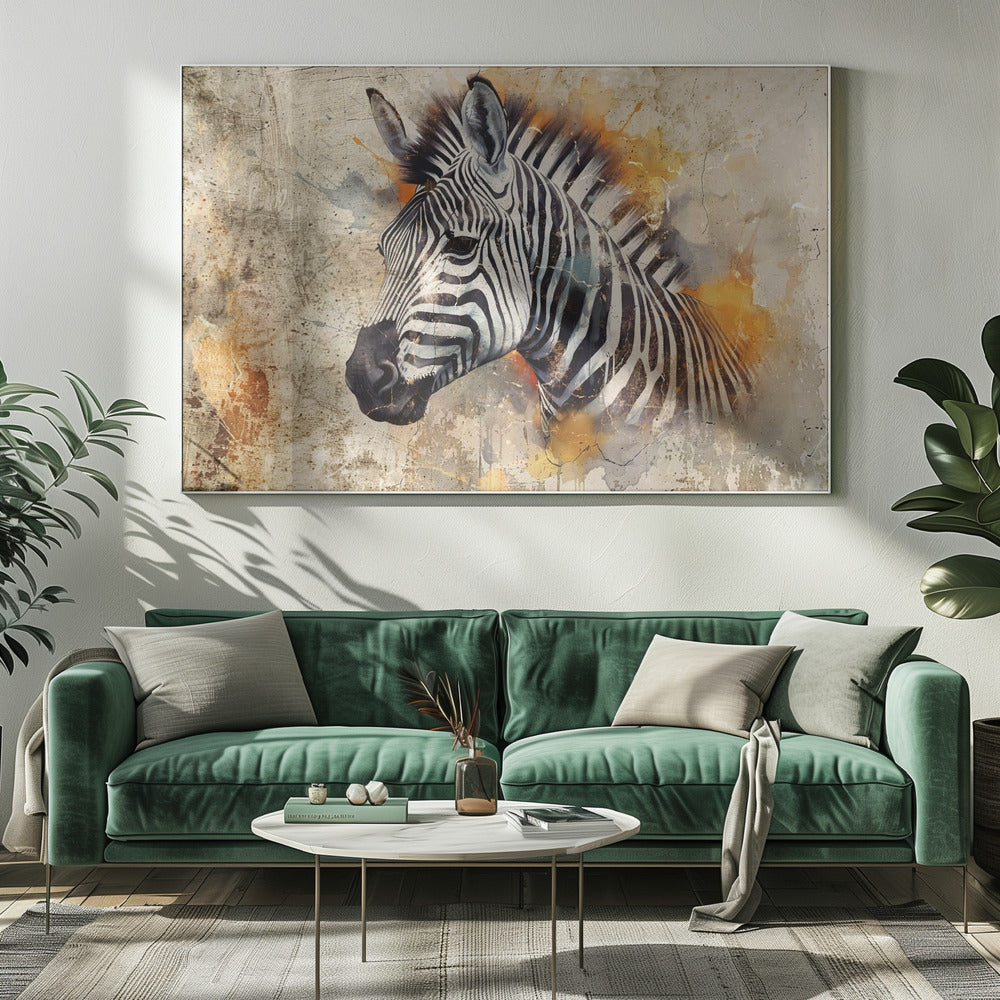 Décoration murale Zèbre Animal Vintage Illustration Décoration murale 06