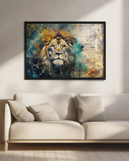 Art mural Lion Animal Illustration Vintage Art mural 04