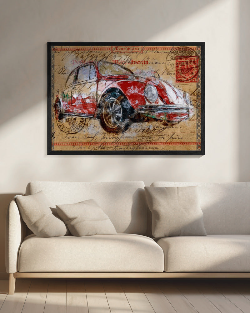 Décoration murale Volkswagen rouge