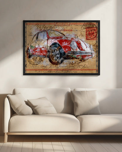 Décoration murale Volkswagen rouge