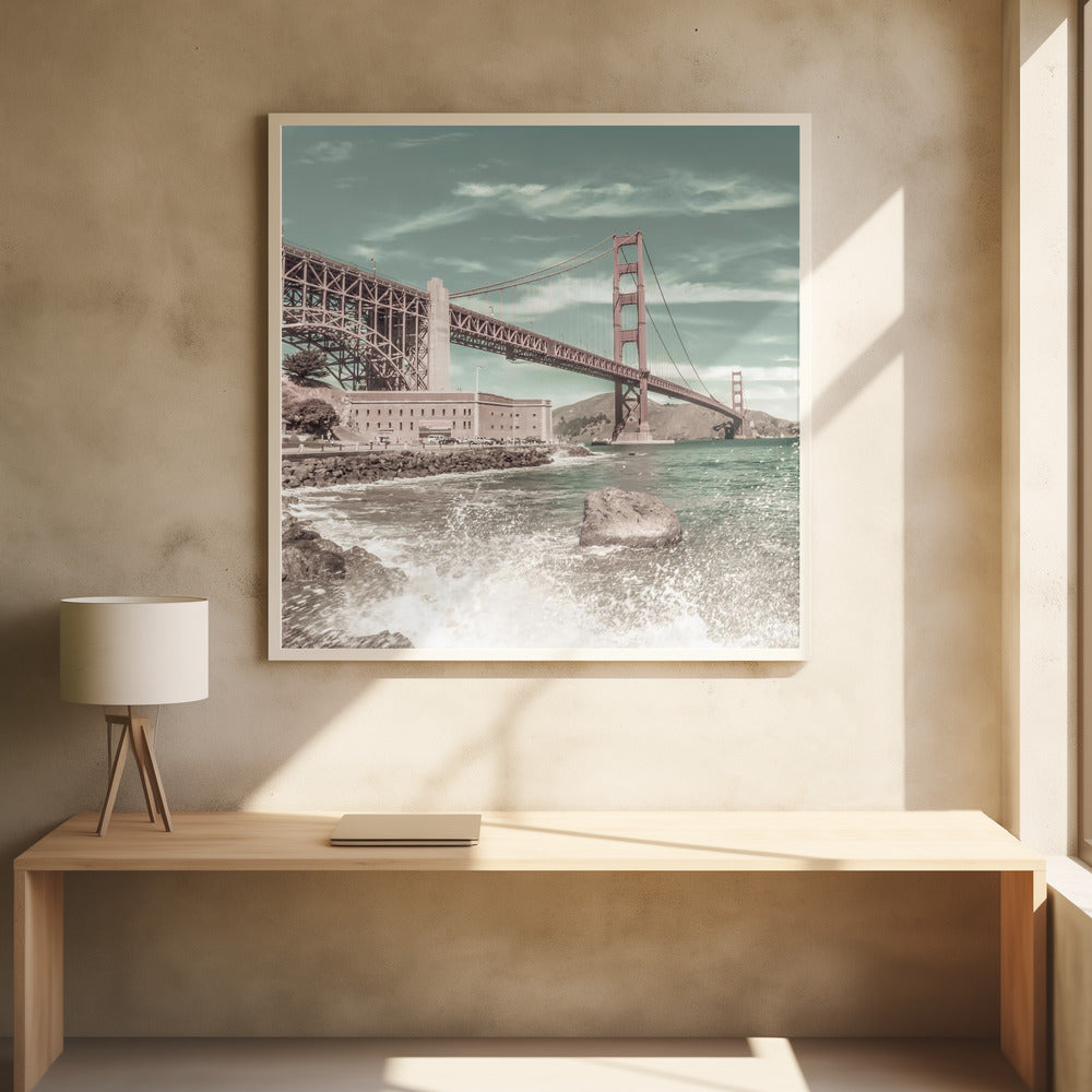 Décoration murale PONT GOLDEN GATE Côte Impression | style urbain vintage