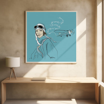 Art mural Amelia Earhart