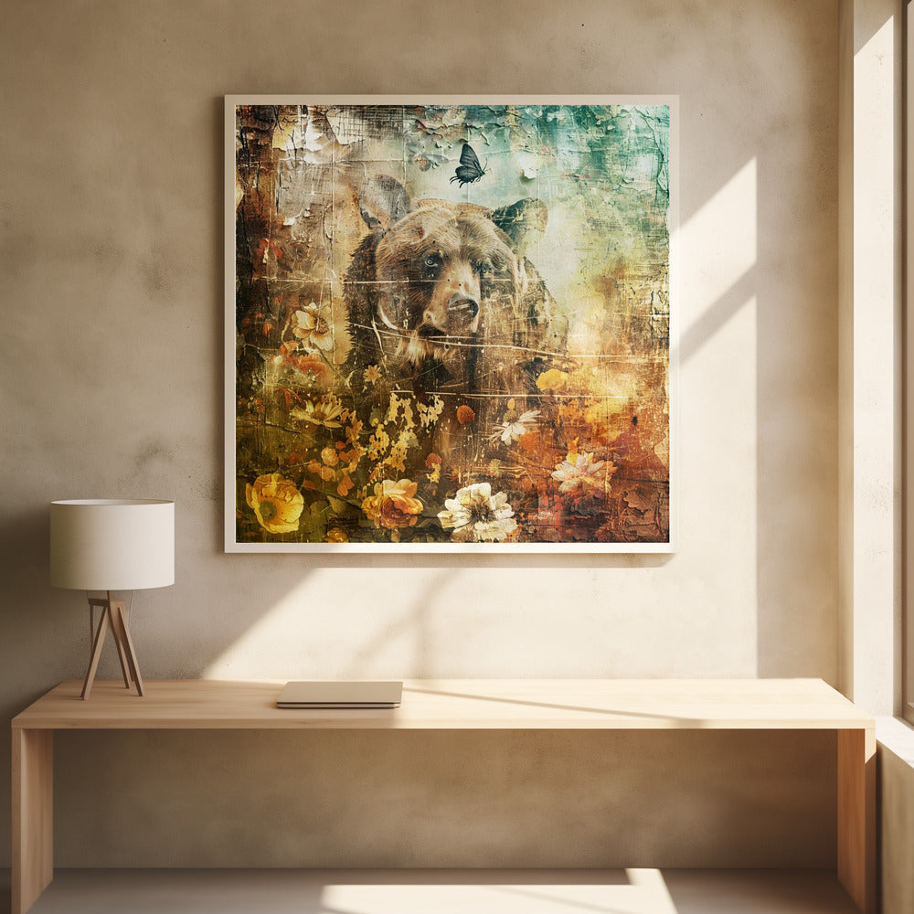 Art mural Animaux floraux Illustration d'art vintage 06