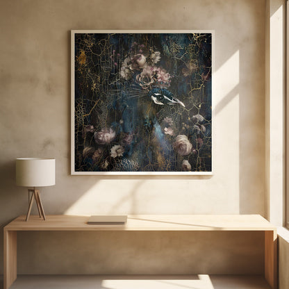 Art mural Paon Animal Art Illustration Vintage Wallart 2