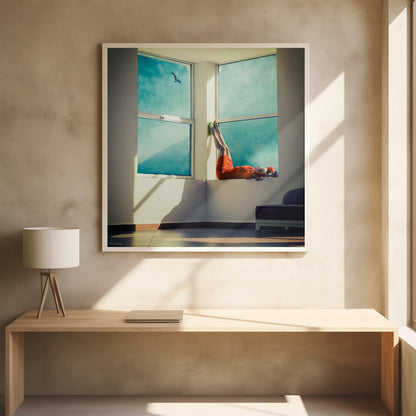 Art mural pièce avec vue