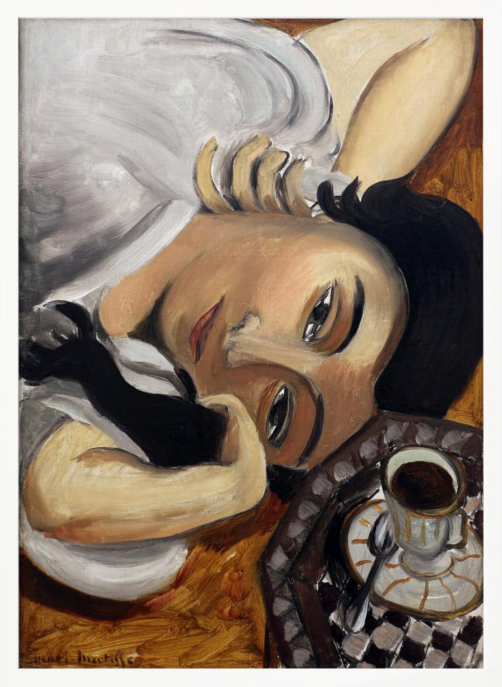 Art mural Lorette Con Una Tazza Di Caffe 1916