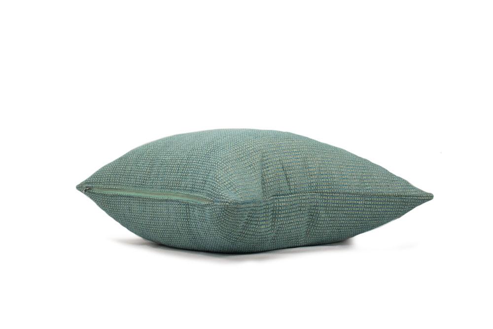 Housse de coussin en bouclette turquoise
