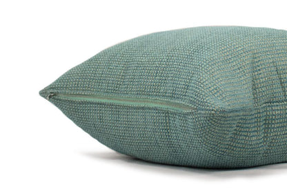 Housse de coussin en bouclette turquoise