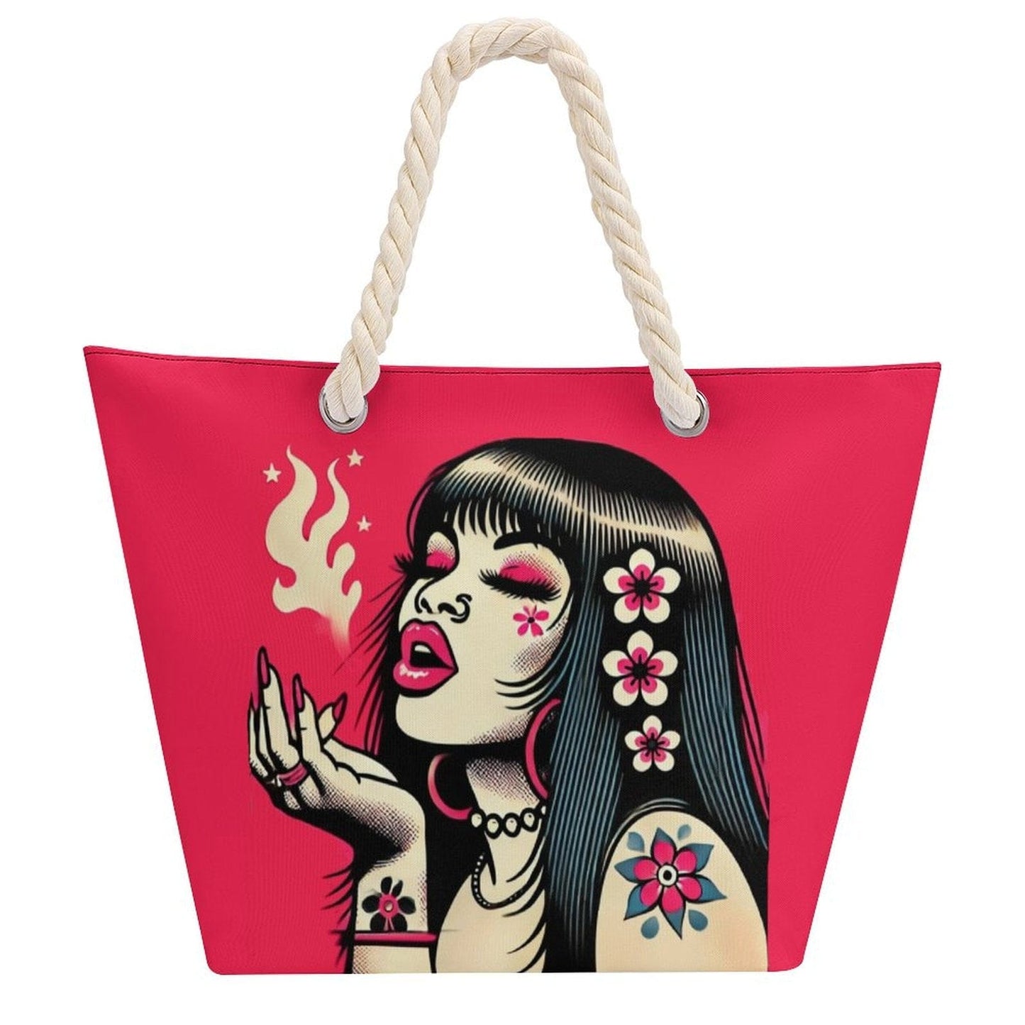 Sac cabas en corde de chanvre Pink Diesel
