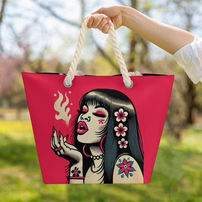Sac cabas en corde de chanvre Pink Diesel