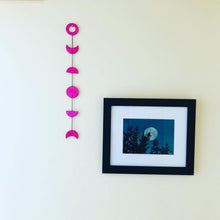 Pink Moon Phase Wall Hanging, Little Girl Room Décor