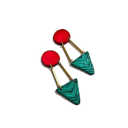 Boucles d'oreilles Art déco noires et dorées faites à la main - « Dupa »