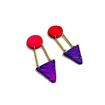 Boucles d'oreilles Art déco noires et dorées faites à la main - « Dupa »