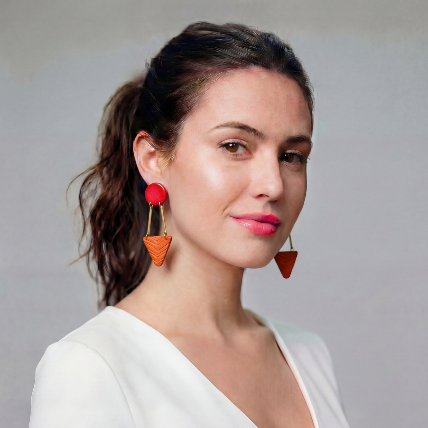 Boucles d'oreilles Art déco noires et dorées faites à la main - « Dupa »