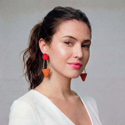 Boucles d'oreilles Art déco noires et dorées faites à la main - « Dupa »