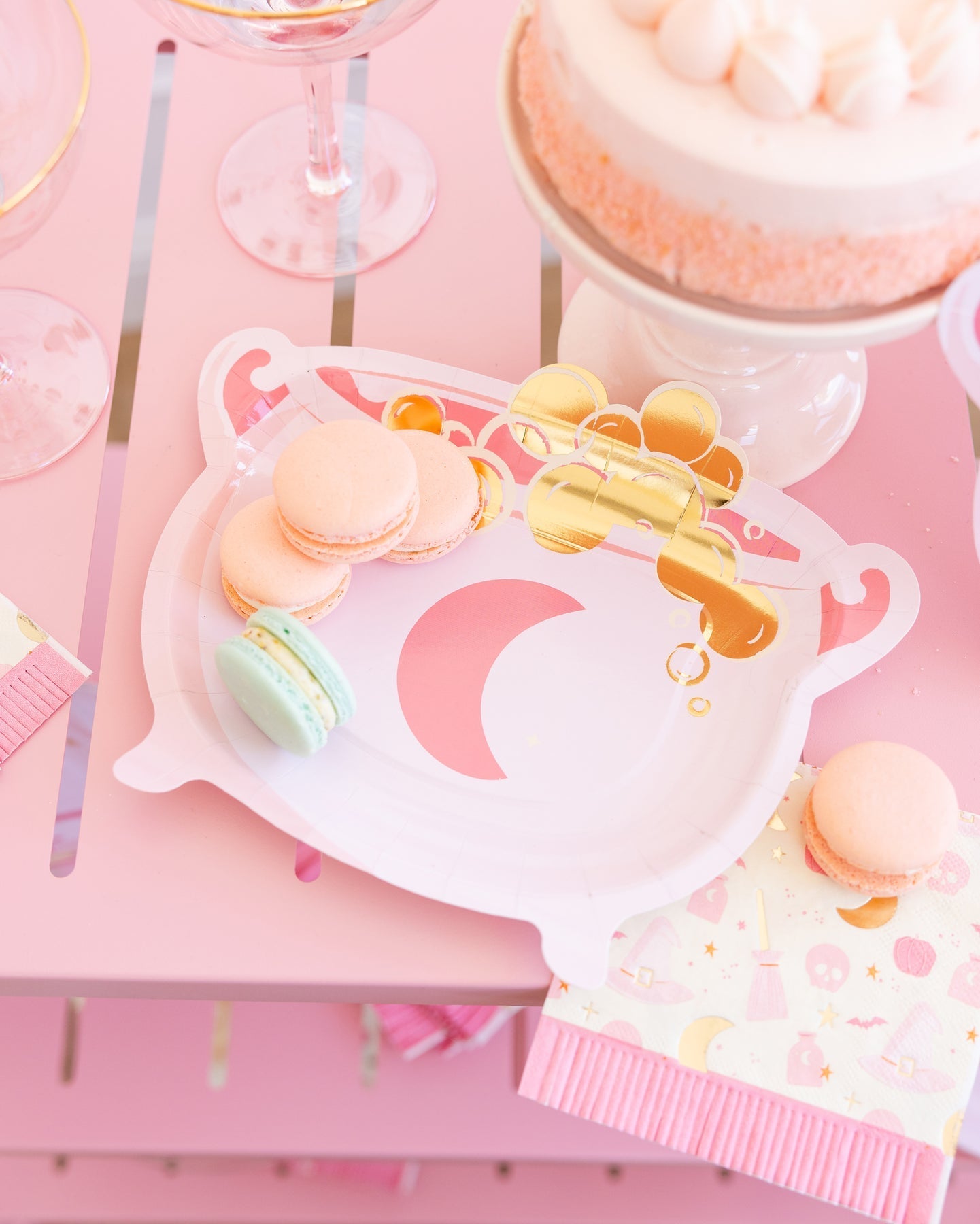 Pink Cauldron Paper Plates