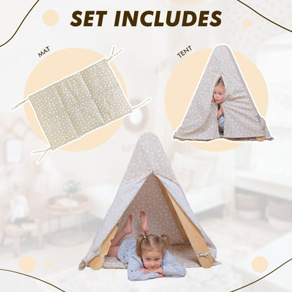 Tente de jeu avec tapis pour échelle triangulaire d'escalade