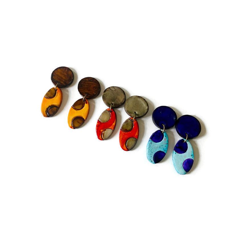 Boucles d'oreilles à pois (tiges ou clips) faites main