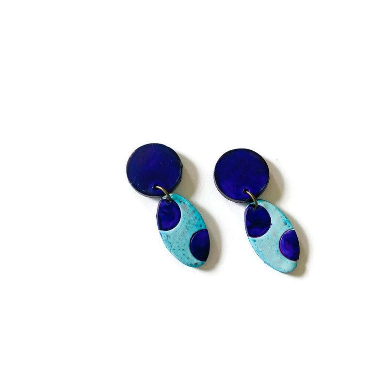 Boucles d'oreilles à pois (tiges ou clips) faites main