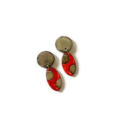 Boucles d'oreilles à pois (tiges ou clips) faites main