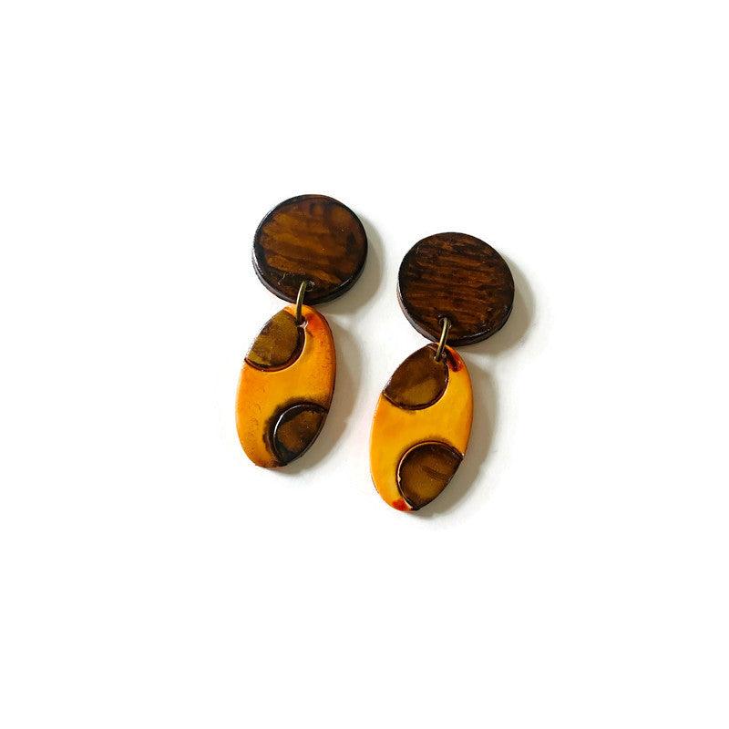 Boucles d'oreilles à pois (tiges ou clips) faites main