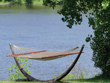 Hamac de luxe en polyester avec support en osier