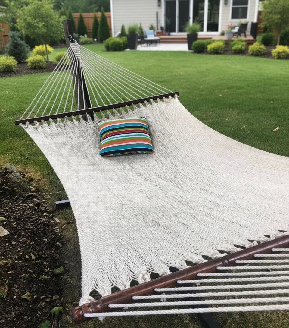 Hamac en corde polyester – Luxe tissé doux