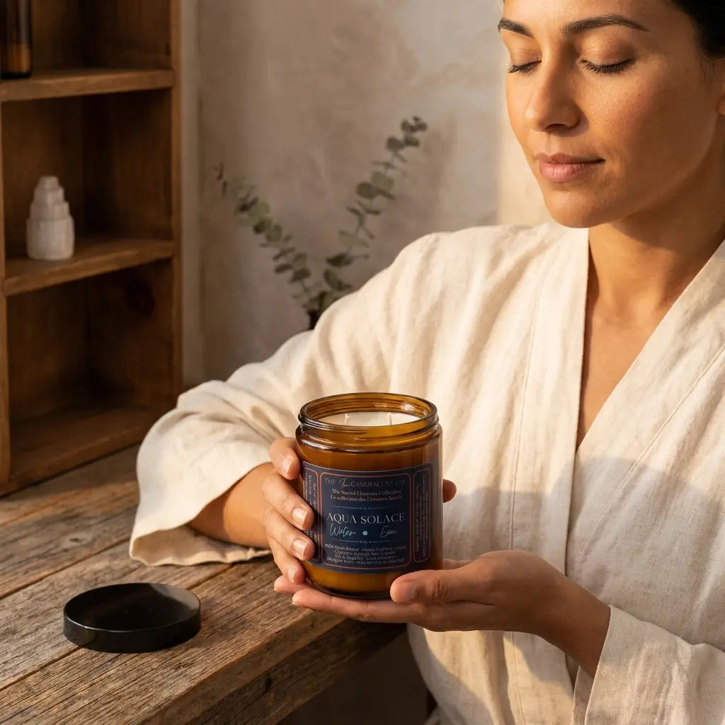 AQUA SOLACE — WATER ELEMENT | Fresh aquatic luxury coconut apricot wax candle