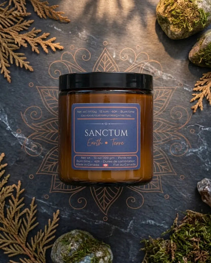 SANCTUM — EARTH ELEMENT | Grounding luxury coconut apricot wax candle