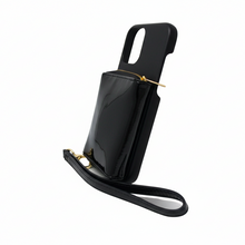 Porte-cartes en cuir Maylia, Noir Vernis BPS