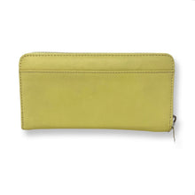 Portefeuille en cuir véritable Jaune, Carla