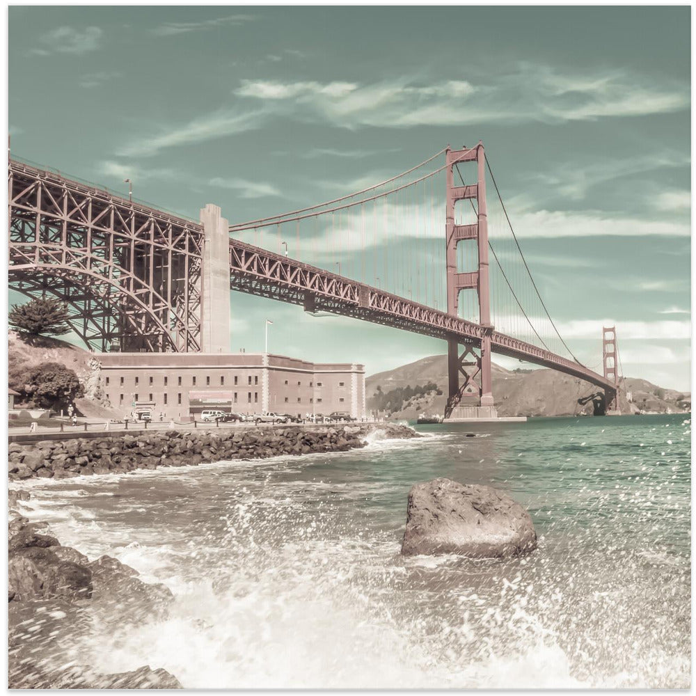 Décoration murale PONT GOLDEN GATE Côte Impression | style urbain vintage
