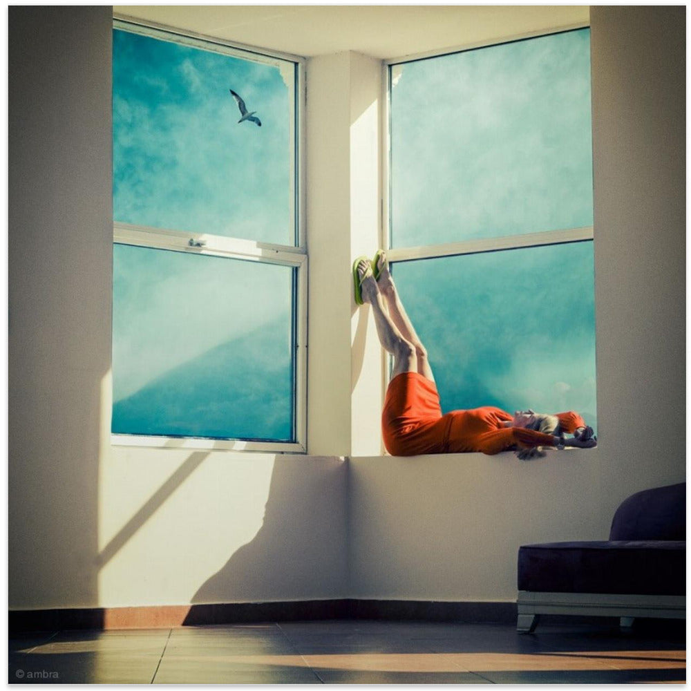 Art mural pièce avec vue