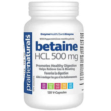Prairie Naturals BÉTAÏNE HCL 500mg (prévient les brûlures d'estomac), 120 capsules végétales