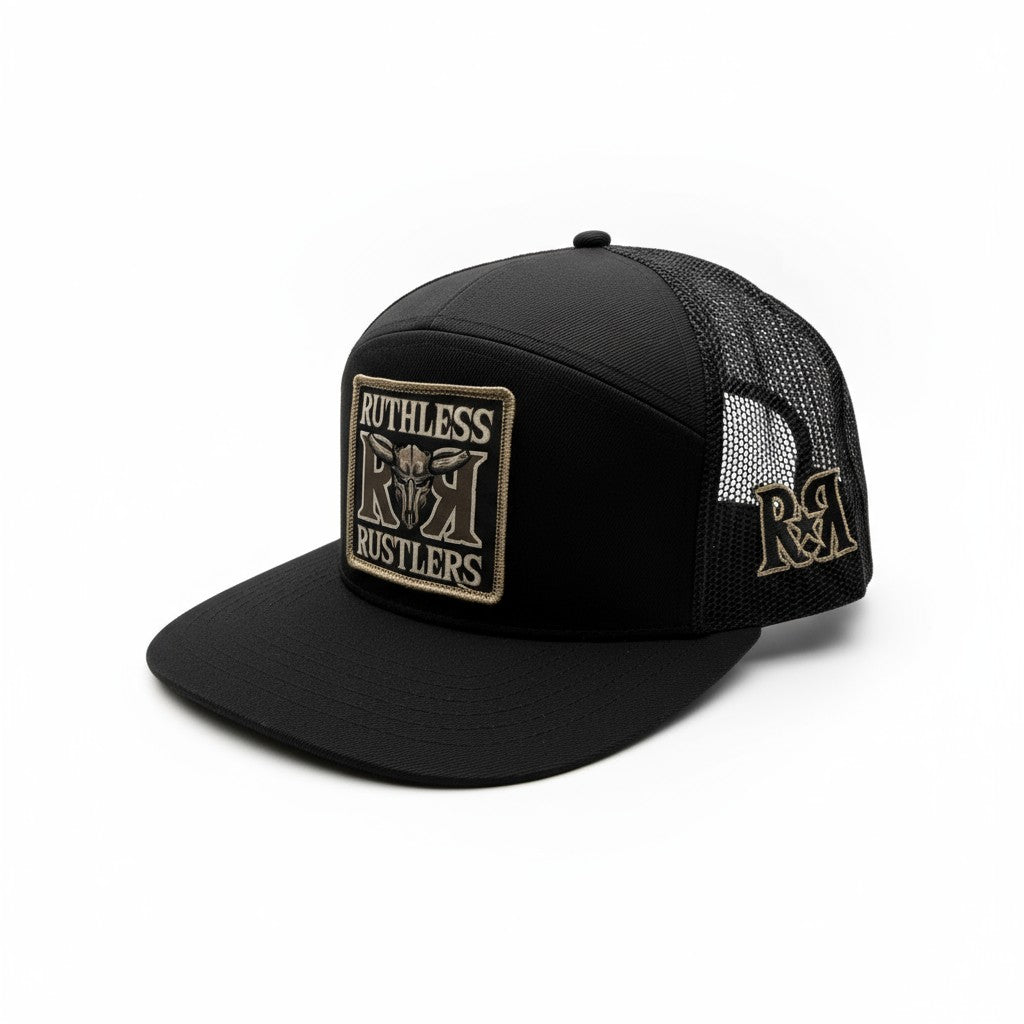Casquette plate visière large Ruthless Rustlers RR | Noir