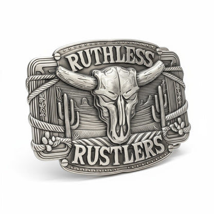 Boucle de ceinture Ruthless Rustlers RR Frontier | Argent antique