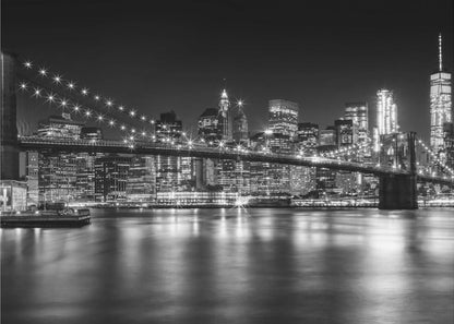 Art mural - Horizon de MANHATTAN et Pont de BROOKLYN Paysage nocturne idyllique