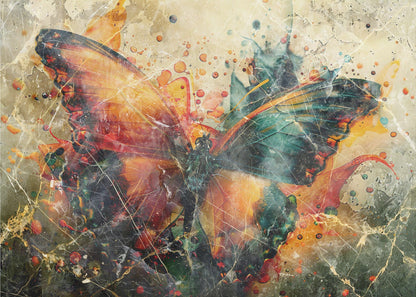 Art mural Papillon Animal Illustration d'art vintage Art mural 04