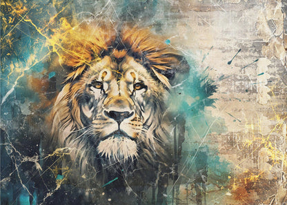 Art mural Lion Animal Illustration Vintage Art mural 04