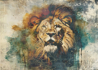 Art Mural Lion Animal Illustration Vintage Art Mural 06