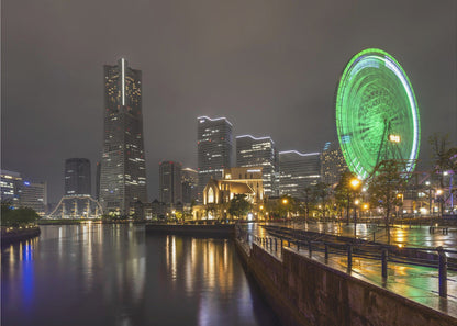 Art mural Éblouissante skyline de Yokohama la nuit